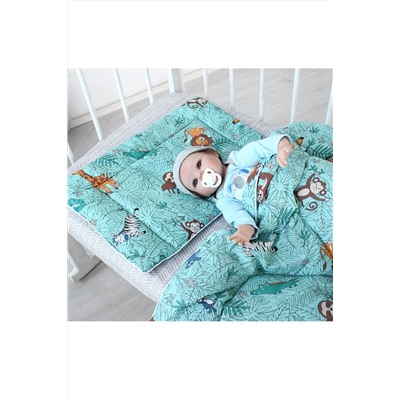 Подушка детская плоская 40х60 BabyRelax файбер, с кантом, бязь. арт.4892