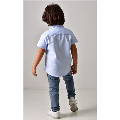 Оксфордская рубашка с коротким рукавом для мальчика BMS-K/24-25/014