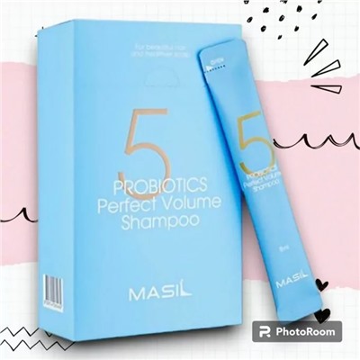 Masil. Шампунь с пробиотиками для придания объёма волосам 5 PROBIOTICS PERFECT VOLUME SHAMPO 8 мл*20