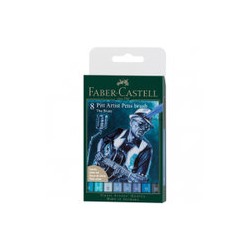 Набор капиллярных ручек Faber-Castell "Pitt Artist Pen Brush The Blues" 8шт., пластик. уп., европодвес