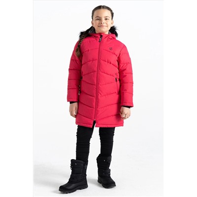 Dare 2b Girls Pink Striking III Hooded Long Line Jacket