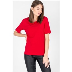 Однотонная футболка красного цвета 50 размера