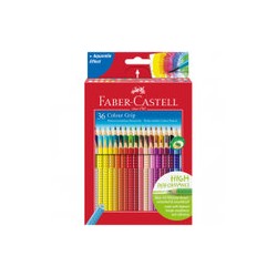 Карандаши цветные Faber-Castell "Grip", 36цв., трехгран., заточен., картон., европодвес