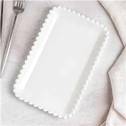 Блюдо прямоугольное «Классика», 25×16×2,5 см, цвет белый