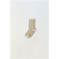 2-PACK OF LONG CHEQUERED SOCKS
