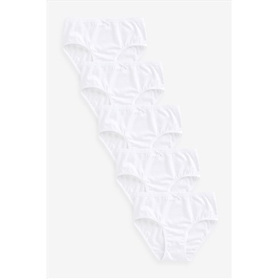 White Lace Trim Briefs 5 Pack (1.5-16yrs)