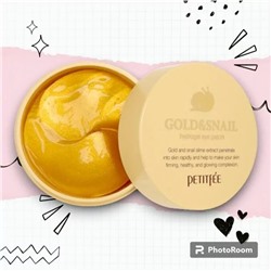 PETITFEE Набор патчей д/век гидрогел. ЗОЛОТО/УЛИТКА Gold/Snail Hydrogel Eye Patch, 60 шт