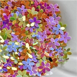 Пайетки граненые, цвет разноцветный радужный, 10 мм