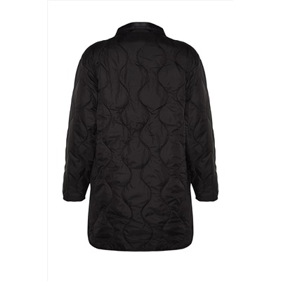 Черное водоотталкивающее стеганое пальто оверсайз TWOAW24MO00001