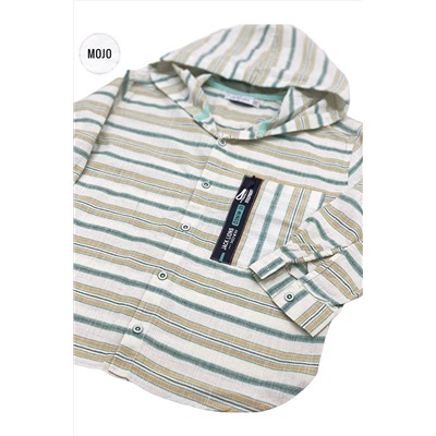 Льняная рубашка Mojo Boy's Folded Sleeve Hooded 23118 Мята 23YECMJO23118_027