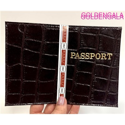 Обложка для паспорта из натуральной кожи темно-бордовая