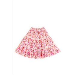 Nicole Miller Pink Floral Skirt