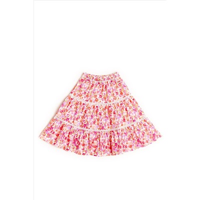 Nicole Miller Pink Floral Skirt