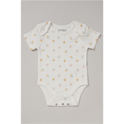 Homegrown Printed 3-Pack White Bodysuit Set