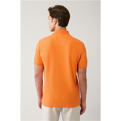 Оранжевая футболка, 100 % хлопок, быстросохнущая, стандартная посадка