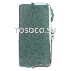 14 9919a-4 green кошелек GENUINE LEATHER натуральная кожа 11х20х2