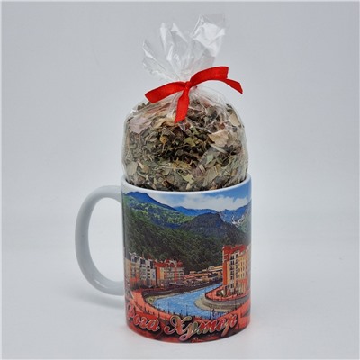 Кружка 250мл с краснополянским чаем 50гр "Красная поляна"