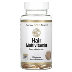 California Gold Nutrition, мультивитамины для волос, 30желатиновых капсул