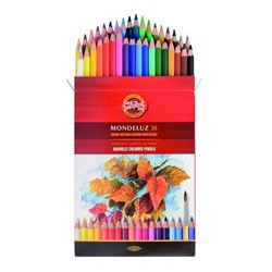 Набор акварельных цветных карандашей Mondeluz "KOH-I-NOOR" 3719 в картонной коробке, 36 цветов