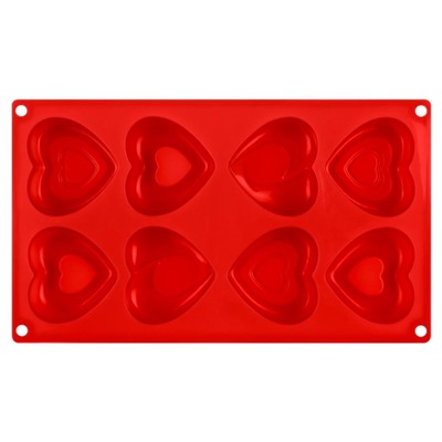 S07-009-R Форма для выпечки кексов Amore силиконовая, красного цвета