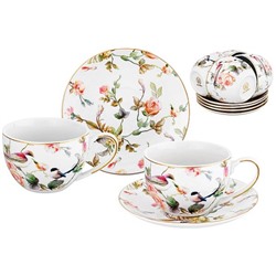 Чайн. набор 12 пр. 250 мл "Певчие птички" NEW BONE CHINA