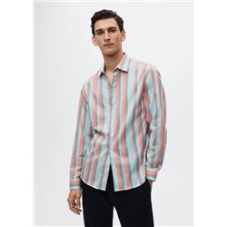 Camisa regular fit algodón rayas -  Hombre | MANGO OUTLET España