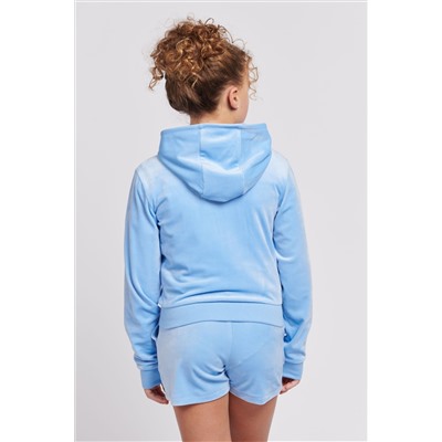 Juicy Couture Girls Pink Tonal Zip Through Hoodie