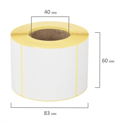 Этикетка ТермоТоп (58х60 мм), 500 этикеток в ролике, светостойкость до 12 месяцев