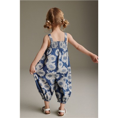 Denim Sunflower Printed Playsuit (3mths-7yrs)