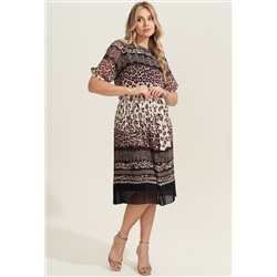 Платье Gizart 5115 розово-коричневый леопард