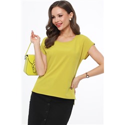 Блузка жёлто-зелёная с короткими рукавами