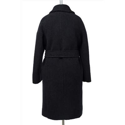 02-3122 Пальто женское утепленное (пояс) вареная шерсть темно-синий