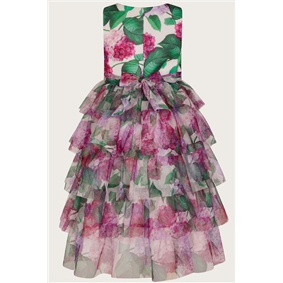 Monsoon Pink Hydrangea Scuba Ruffle Dress