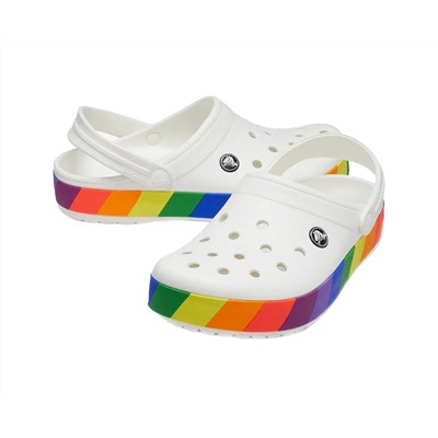 Crocband Rainbow Block White/Multi