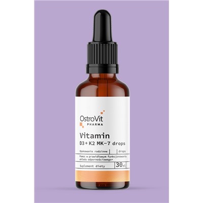 OstroVit Pharma Vitamin D3 + K2 MK-7 drops 30 ml - ВИТАМИН D и K