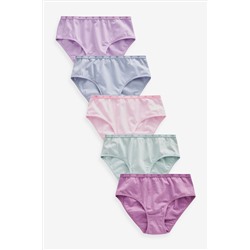 Pink/Purple Heart Elastic Briefs 5 Pack (1.5-16yrs)