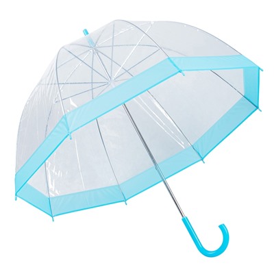 Зонт прозрачный купол голубой   /  Артикул: 94292
