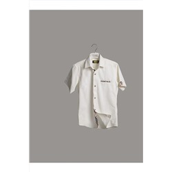 Кремовая рубашка с коротким рукавом для мальчика 4095PKRM