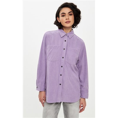 Рубашка вельвет F222-0430 l.lilac