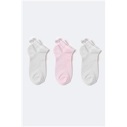 Набор из 3 мягких бамбуковых носков для девочек Katia And Bony, белый/белый/розовый