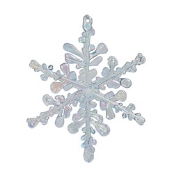 Снежинка "Королевская" двусторонняя голубая голографическая 15х0,5х19 см