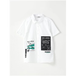 LC Waikiki Хлопковая рубашка с короткими рукавами и принтом для мальчика