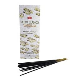 Благовония HEM WHITE SAGE VANILLA Белый шалфей Ваниль уп-6шт