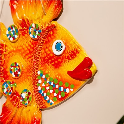 Сувенир "Золотая рыбка", вид 3, майолика, 25 см, микс