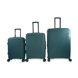 Набор из 3 чемоданов с расширением 11274 Темно-зеленый
