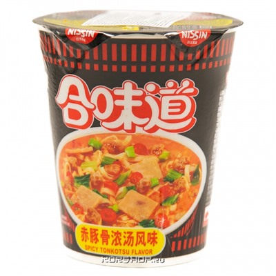 Лапша б/п со вкусом острого Тонкацу Nissin, Китай, 81 г. Срок до 15.02.2024. АкцияРаспродажа