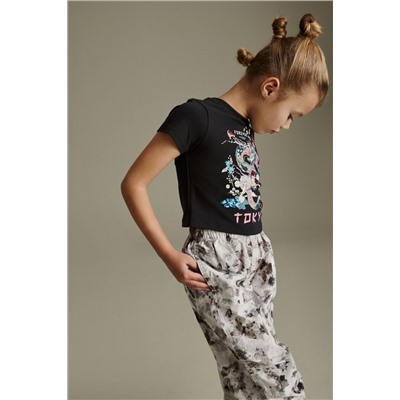 Black Sequin T-Shirt (3-16yrs)