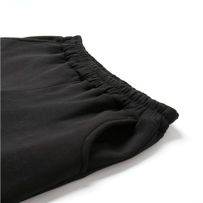 Костюм женский с начёсом (толстовка, брюки), цвет чёрный, размер 52