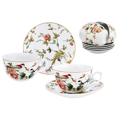 Чайн. набор 12 пр. 250 мл 12,5*9*6,5 см "Певчие птички" NEW BONE CHINA