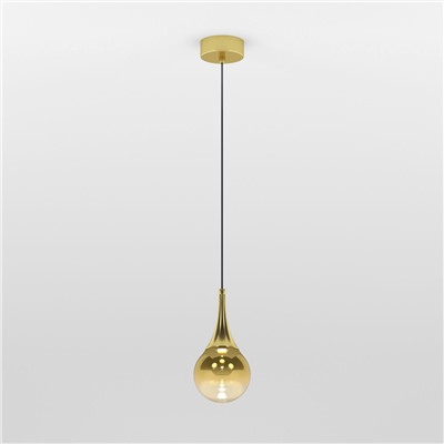 Подвесной светодиодный светильник со стеклянным плафоном
                     Eurosvet  50256/1 LED золото